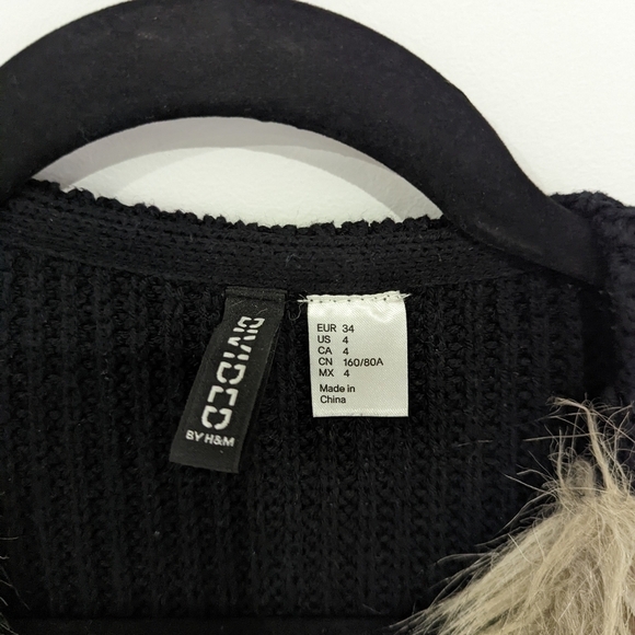 X H&M Faux Fur Cardigan - Picture 2 of 3